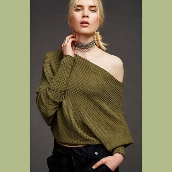 Free People Tops - Free People Mercury Off Shoulder Dolman Waffle XS
